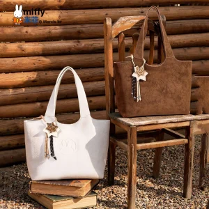 Miffy Kawaii Anime Rabbit Embossed Vintage Matte Suede Tote Bag Large Capacity Women Shoulder Handbag Casual All‑match Commuter - AliExpress Action & Toy Figures