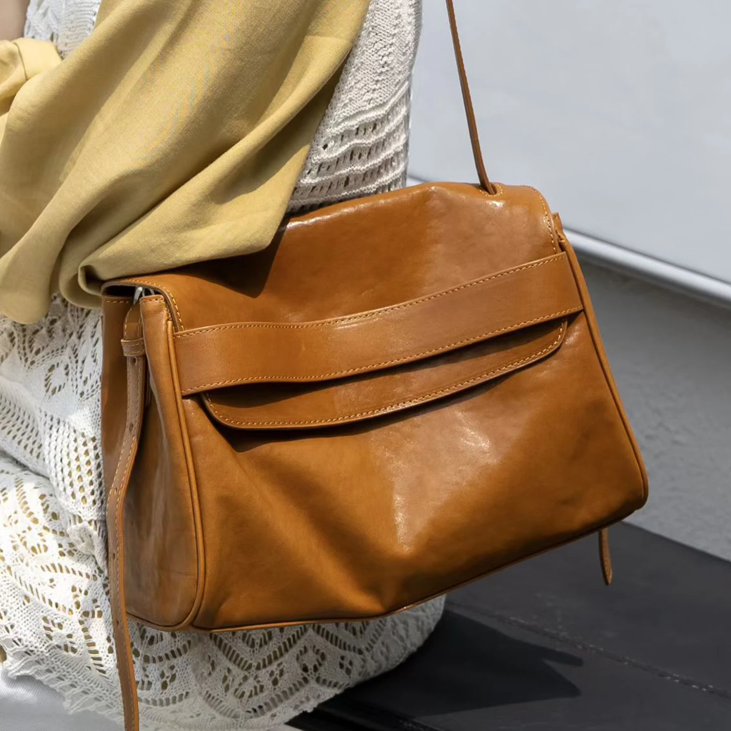 Women Genuine Leather Shoulder Bag Minimalist Underarm Purse Soft Cowhide Large Capacity Everyday Hobo Bag Chic Tote - AliExpress Women's Handbags