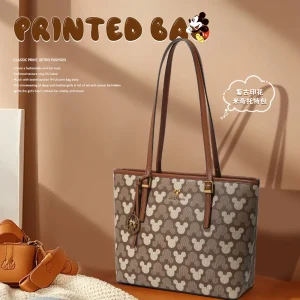 Genuine Disney Purses And Handbags Original Case Retro Mickey Print Tote Bag Women's Large Capacity Literary Portable Shoulder B - AliExpress Women's Handbags