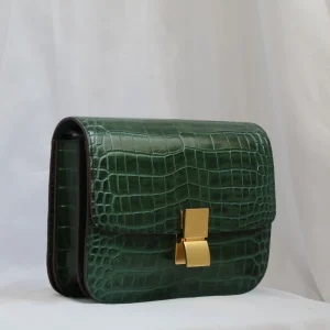 Green Fashion Crocodile Pattern Box Bag Genuine Leather Bag For Women Real Cowhide Leather Female Shoulder Crossbody Bag Flap - AliExpress Women's Handbags
