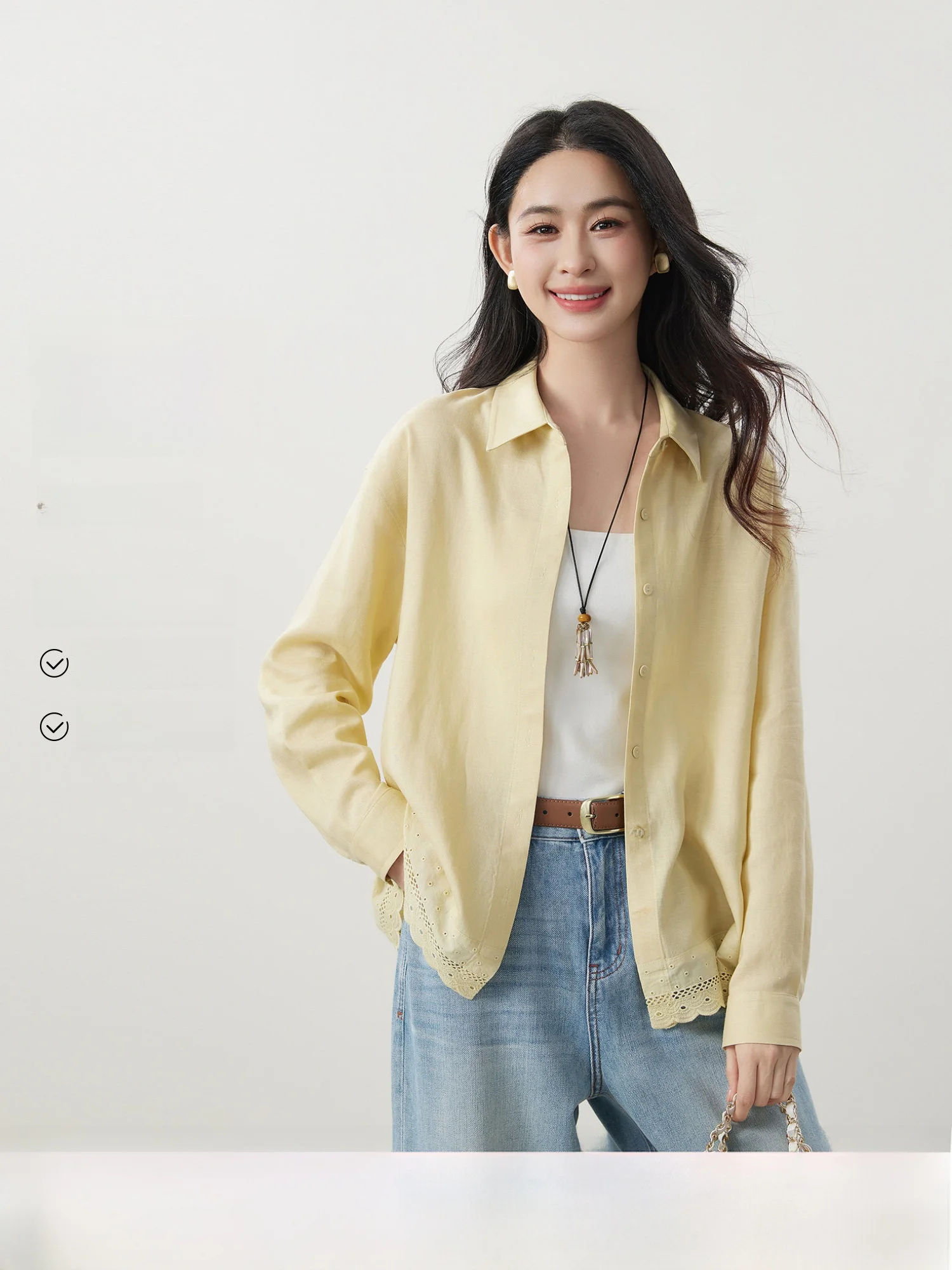 Ele Women's Linen irt Embroidered Hollow out Wave Lenzing Rayon Spring New Sle Faionable Casual irt - AliExpress Shirts & Blouses