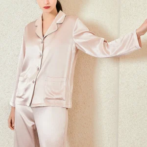 22 Momme Heavyweight Silk Pajamas Set Women Autumn 100% Mulberry Silk Loungewear Two Piece Set - AliExpress Women's Sleep & Lounge
