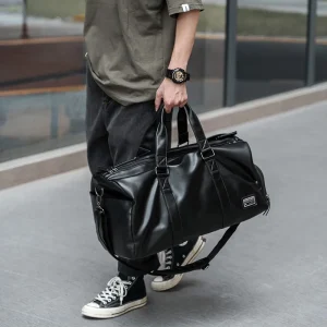 MATE ELAN Men Leather Travel Duffel Bag, Vintage Waterproof Bag with Shoe Pouch, Overnight Gym Sports Carry-On Weekend Tote Bag - AliExpress Travel Bags