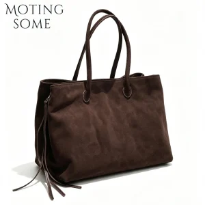 MOTINGSONE Minimalism  Large Winter Bag Natural Suede Leather Women Bags Multi-compartment Shopper Handbag Roomy Purse 2026 New - AliExpress Women's Handbags