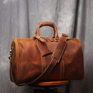 Crazy Horse Men Bag Leather Travel Bag Men Women Carry On Luggage Travelling Shoulder Bag Duffle Bags Retro Handbag On Flights - AliExpress Travel Bags