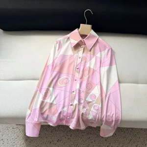 Spring Summer Fashion Vintage Geometric Print Loose Casual Blouses Women's Turn-down Collar Long Sleeve Single Button Shirt - AliExpress Shirts & Blouses