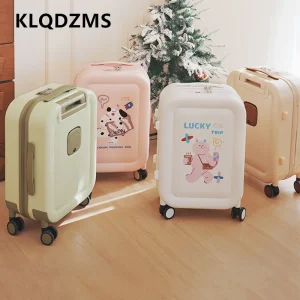 KLQDZMS 20"24"26"28Inch High Quality Suitcase Front Opening Boarding Case USB Charging Trolley Case Laptop Women Cabin Luggage - AliExpress Luggage