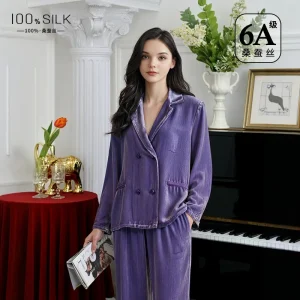 Women Autumn Winter Heavyweight Silk Velvet Pajamas Set Luxury Mulberry Silk Sleepwear Thickened Warm Lounge Homewear - AliExpress Women's Sleep & Lounge