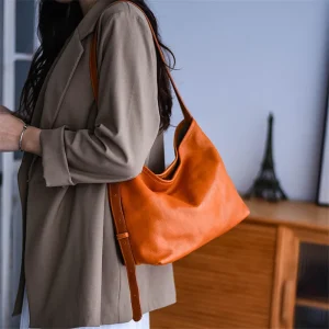 PNDME fashion casual high quality genuine leather women's shoulder bag vintage designer handmade soft real cowhide underarm bag - AliExpress Women's Handbags
