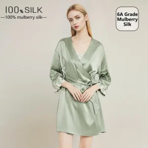 19 mmi heavy silk nightgown nightgown women's spring and autumn high-end morning gown 100% mulberry silk loungewear - AliExpress Women's Sleep & Lounge