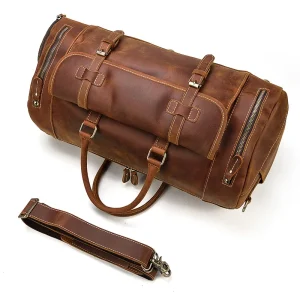 Luufan Genuine Leather Men's Travel Bag with Shoe Pocket Retro Crazy Horse Leather Big Capacity Luggag Bag Business Trip Handbag - AliExpress Travel Bags
