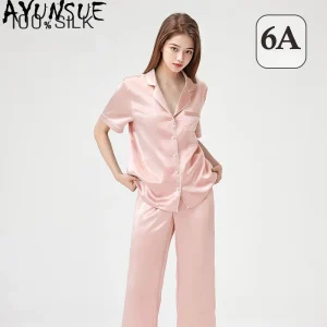 AYUNSUE 100% Mulberry Silk Pijamas Women 19MM Silk 2026 Summer New Arrive Short Sleepwear Set Bathrobes Pijama Pigiami Donna - AliExpress Women's Sleep & Lounge