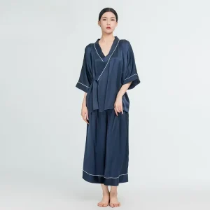 19 Momme 100% Mulberry Silk Kimono Pajama Set Spring & Summer Women's Plus Size Two-piece Pajamas Loose Loungewear Sleepwear PJ - AliExpress Women's Sleep & Lounge