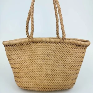 Retro Woven Bag Popular Instagram-Style 2026 Woven Basket Handbag Genuine Leather Women’s Tote Bag - AliExpress Women's Handbags