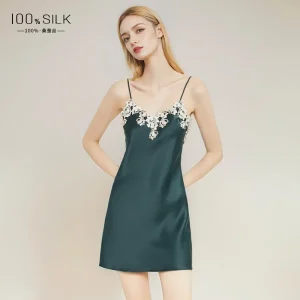 19MM 100% Mulberry Silk Lace Trim Underwear Chemise Short Sling Dresses Summer V Neck Bride Nightgown Sexy Suspender Nightdress - AliExpress Women's Sleep & Lounge