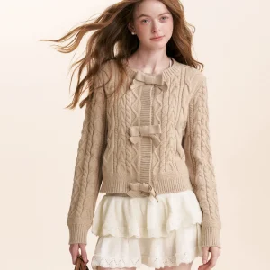 Kroche Handmade ort Sweater Cardigan Ele Sle  Knot Knitted Polyester Fiber Winter Faion Ladies' Knitwear - AliExpress Sweaters&Jumpers