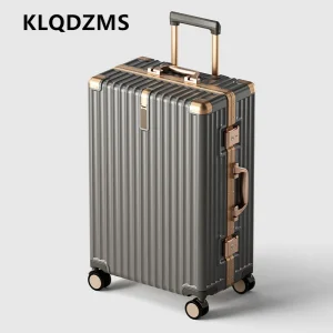 KLQDZMS Suitcase on Wheels Aluminum Frame Trolley Case 20"22"24"26 Inch ABS+PC Boarding Box Women's Large Capacity Luggage - AliExpress Luggage