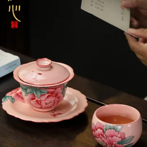 High-End Hand-Painted Peony Gaiwan Single Non-Scald Celadon Women's Cup Tea Brewing Bowl Ceramic Gift Box - AliExpress Kitchen,Dining & Bar