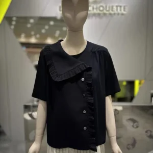 Asymmetric Collar Chiffon Short Sleeve Shirt Women's Loose Fit Korean Style Commute Fashion Lucky Home Summer New Arrival - AliExpress Shirts & Blouses