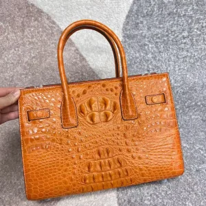 Orange & Grey Color 100% genuine real crocodile leather women tote handbag alligator skin lady bag medium size purple - AliExpress Women's Handbags