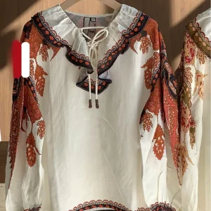 Heidd Ethnic Style Long Sleeve Printed Beaded Blouse Loose Fit Women's Shirt V-Neck Button Detail Spring 2026 Floral Pattern - AliExpress Shirts & Blouses