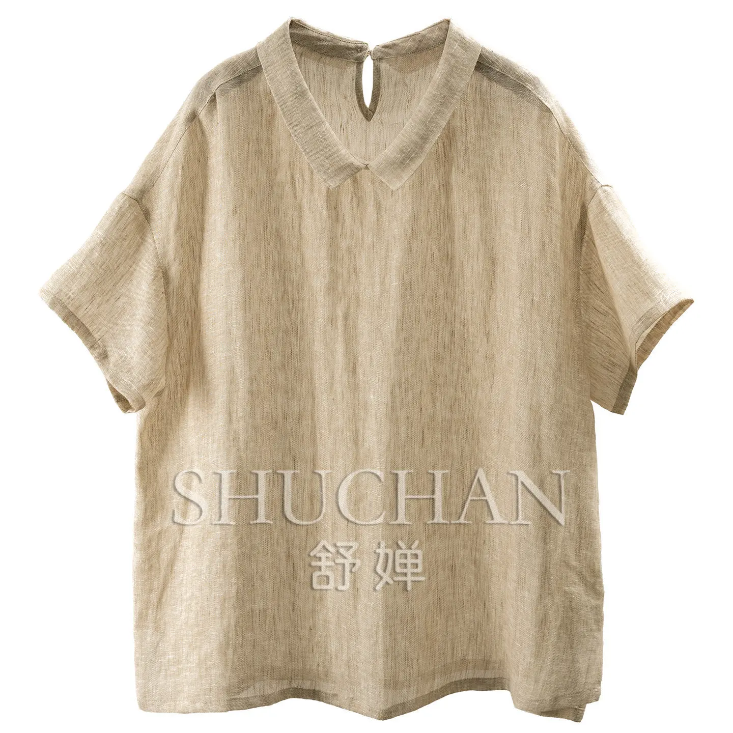 100% Yarn-dyed Linen Doll Collar Short-sleeved Shirt Women 77L3 Thin Summer Blouse Woman - AliExpress Shirts & Blouses