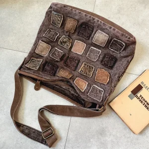2025 Vintage Tanned Cowhide Denim Spliced Large Capacity Women Bag With Personalized High-end Feel And Diagonal Cross Bag Trendy - AliExpress Women's Handbags