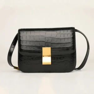 New Office Fashion Womens Black Flap Pocket Hasp Crocodile Leather Fashion Shoulder Female Elegant Casual Underarm Crossbody Bag - AliExpress Women's Handbags