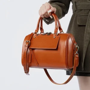 Genuine Leather Women's Bag Vintage Designer Luxury Boston Bags Fashion Women Crossbody Shoulder Bag Cowhide Female Handbags - AliExpress Women's Handbags