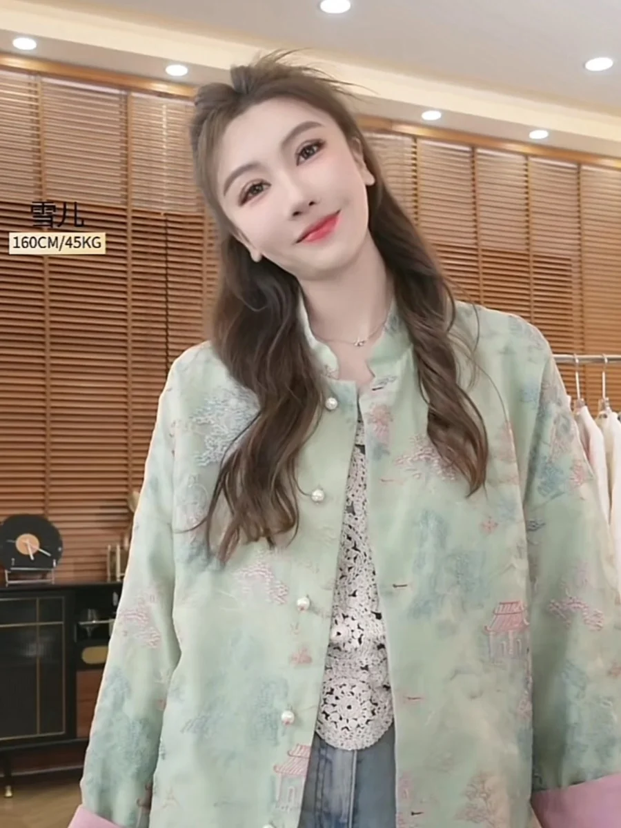 BaiXue Recommended QingFeng Silk Double-Sided National Sle Embroidered Jaet Women's Spring Vintage Slim Fit Fraance Sle - AliExpress Sweaters&Jumpers