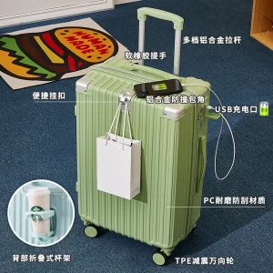 Luggage trolley case cup holder travel case women's 20 inch lockbox universal wheel suitcase - AliExpress Luggage