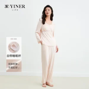 Women's pajamas with bra pads, antibacterial, skin-friendly home wear set - AliExpress Women's Sleep & Lounge