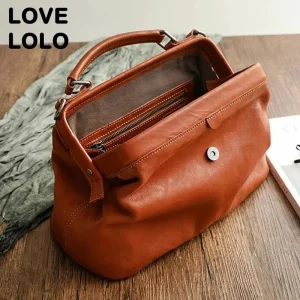 Vintage Doctor Bag for Women Soft Buffalo Leather Crossbody Purse Spacious Cowhide Shoulder Bag High-Quality Retro Handbag 2025 - AliExpress Women's Handbags