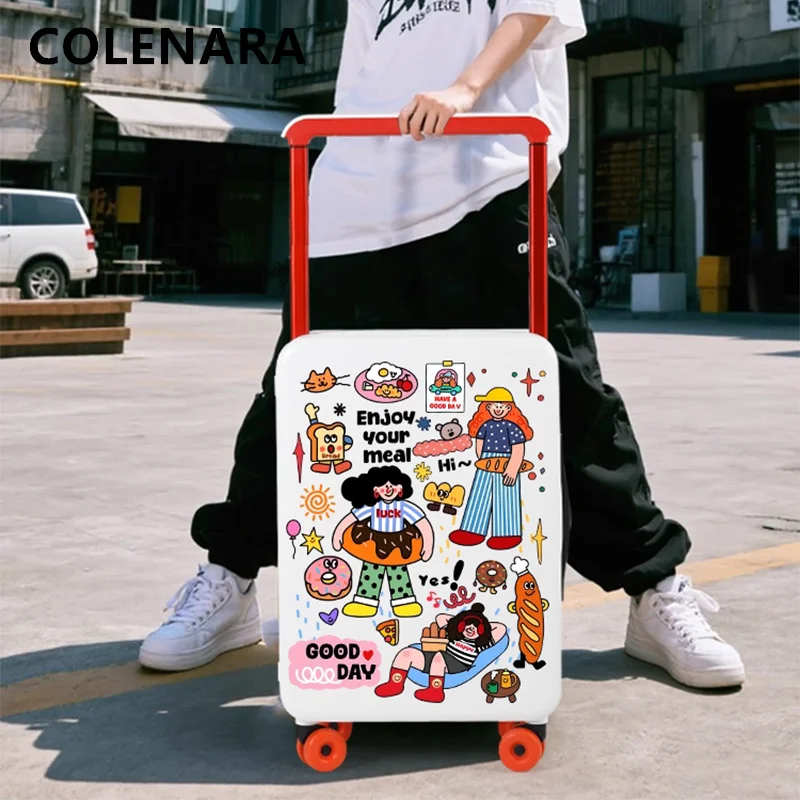 COLENARA Handheld Travel Suitcase 20 Inches ABS + PC Boarding Box 24" Women's Trolley Case Students Universal Wheel Luggage - AliExpress Luggage
