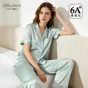 Summer 100% Mulberry Silk Pajamas Set 19mm Heavyweight Soft Sleepwear Women Skin-friendly Antibacterial Lounge Set - AliExpress Women's Sleep & Lounge