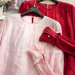 Elegant Long Sleeve Embroidered Bead Shirt Women's Straight Cut Artificial Fiber Breathable Chinese Style Floral Print Top - AliExpress Shirts & Blouses