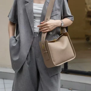 Luxury Women's Crossbody Bag Top Layer Cowhide Large Capacity Lychee Pattern Underarm Bag American Retro Style Soft Handle - AliExpress Women's Handbags