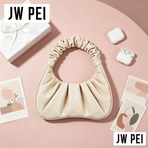 Women Chic JW PEI Pleated Dumpling Cloud Bag Ruched Scrunch Handle Soft Leather Solid Color Underarm Designer Shoulder Purse - AliExpress Women's Handbags