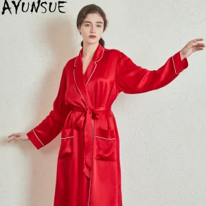 AYUNSUE 100% Genuine Silk Robes for Women 19MM Silk Bridal Robe 2026 Spring Summer Sleepwear Bathrobes Nightgowns Peignoir Femme - AliExpress Women's Sleep & Lounge