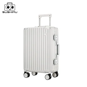 sushimu Suitcase Travel Suitcase Men 20 24 26 Carry-On Luggage Women PC Aluminum Frame Trolley Case TSA password lock - AliExpress Luggage