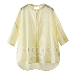 Thin Blouse Summer Refreshing and Breathable 100 Cotton Pendulum Rear Kink Shirt Women's 63J5 - AliExpress Shirts & Blouses