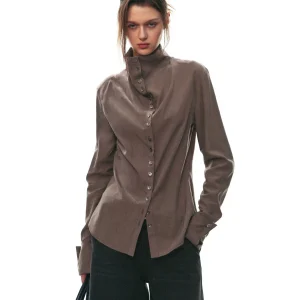Classic Retro High Collar Button up Long Sleeve Loose Fit Shirt for Women Autumn 2026 Casual Style No Special Function - AliExpress Shirts & Blouses