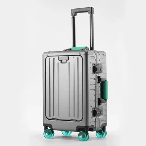 All-aluminum-magnesium Suitcase Fashoin Front Opening Rolling Luggage Women TSA Lock Travel Trolley Case Injection-molded Wheels - AliExpress Luggage