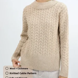 Soft Wool Blend Cable Knit Sweater round Ne Women's Winter Comfortable Casual Long Sve Faion RIXINJIA Home Faion - AliExpress Sweaters&Jumpers