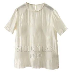 T special woven bubble crepe, Ark God thin bean edge elastic silk shirt H women's 51M9 special - AliExpress Shirts & Blouses