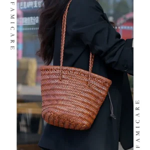 Casual Woven Bag with Adjustable Strap & Lined Pouch Women Genuine Leather Vintage Shoulder Bags Lady Classic Handbag 2026 New - AliExpress Women's Handbags