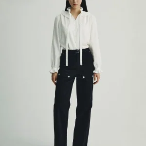 Spring Women's Ele Sle irt H&M Gathered Collar Long Sve Button Detail Netie Faionable Top for Ladies - AliExpress Shirts & Blouses