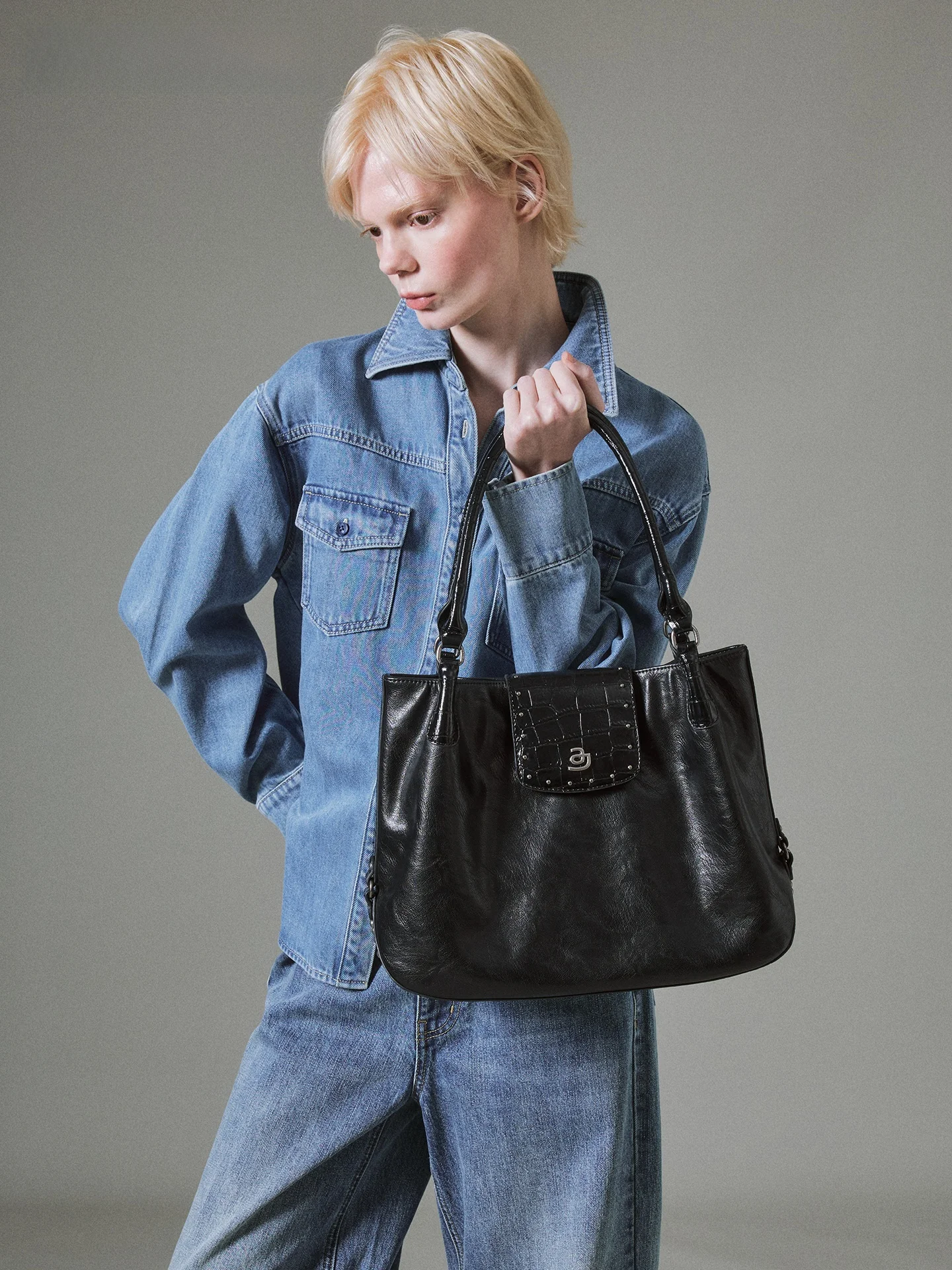 JACD Retro Black Handbag Large Capacity Commuter Tote Bag Women's Underarm Single Shoulder Bag Stylish Commuter Handbag - AliExpress Women's Handbags