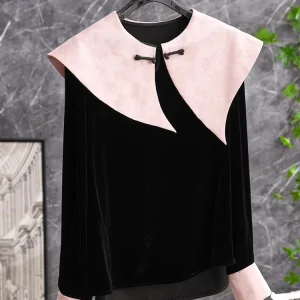 Chic Velvet Shirt Collar Design Long Sleeve Silk Shirt New Chinese Style National Trend Good Girl Collar Regular Fit Women's ... - AliExpress Shirts & Blouses