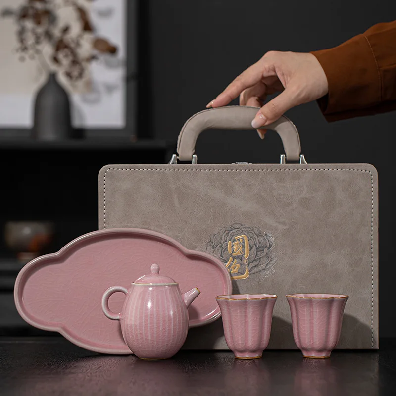 Ru Ware Tea Set Women's Ceramic One Pot Two Cups High-End Home New Teapot Gift Box Customization - AliExpress Kitchen,Dining & Bar
